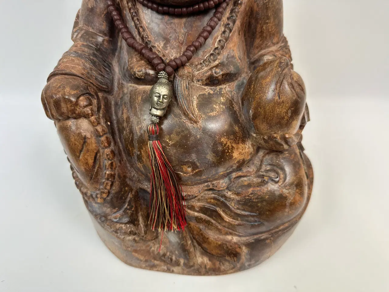 Billede 3 - Stor asiatisk Budda træfigur / træskulptur