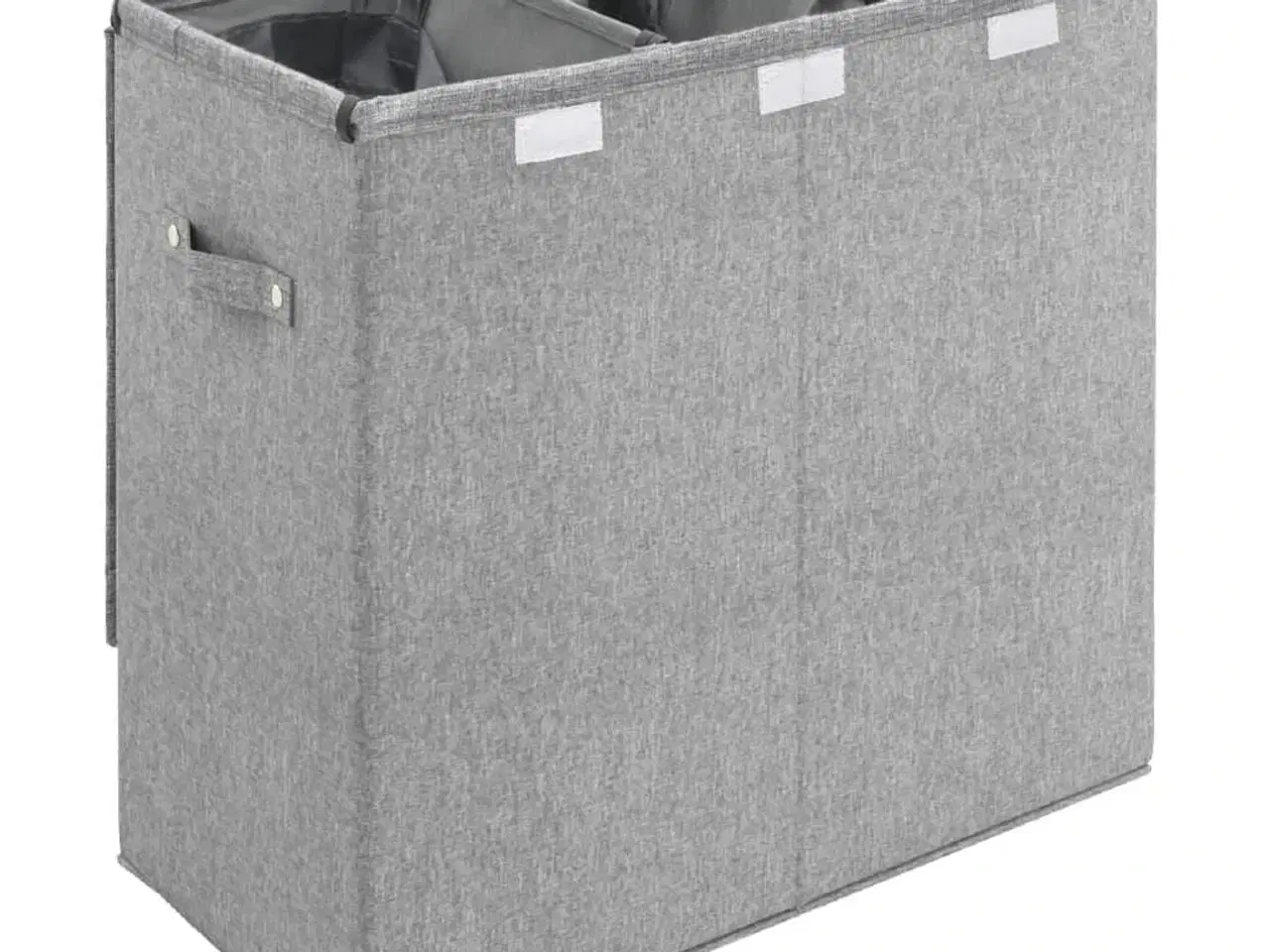 Billede 6 - Foldbar vasketøjskurv 64,5x34,5x59 cm kunstigt linned grå