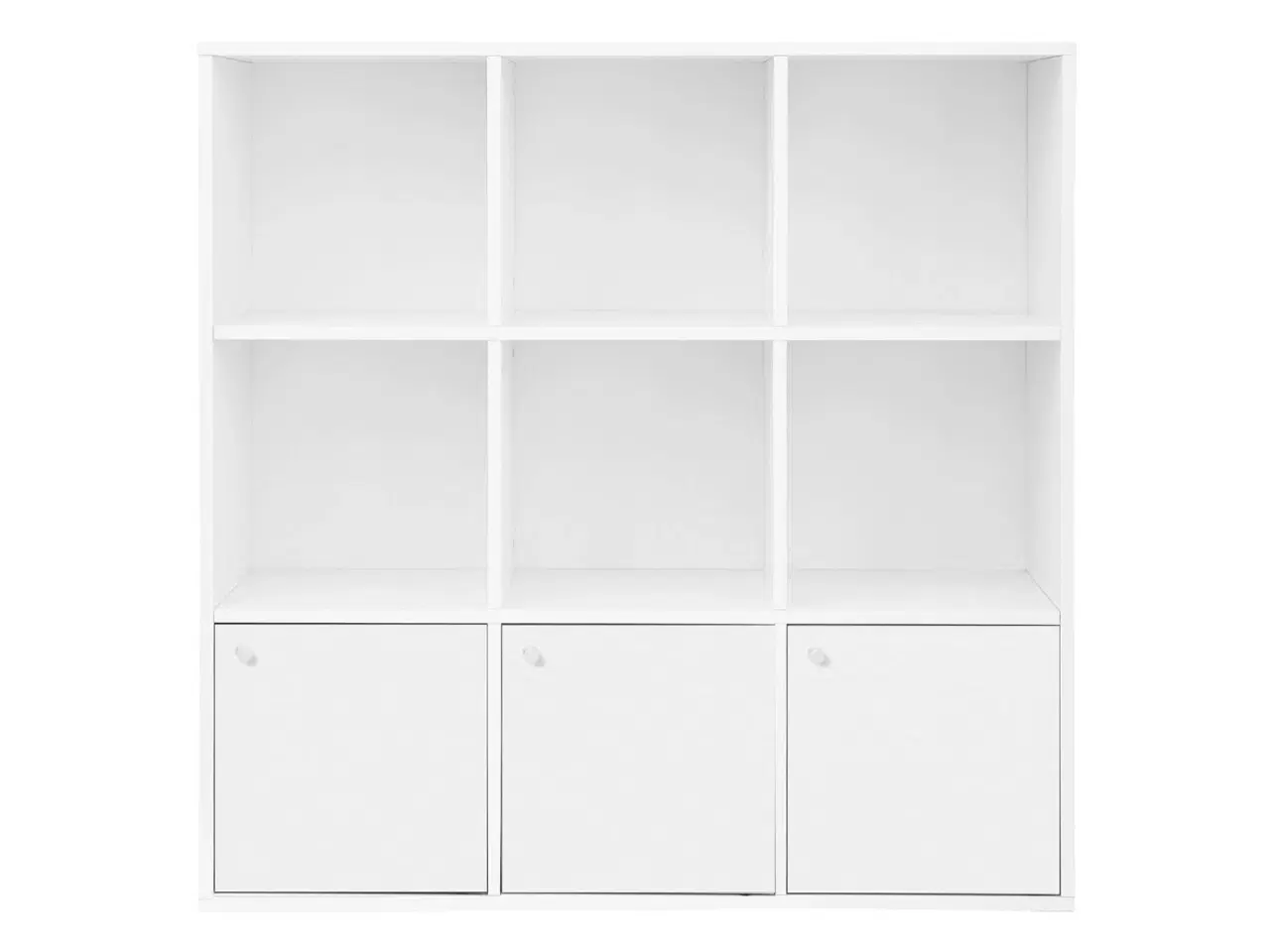 Billede 2 - Bogreol med kuber fritstående reol med 3 skabe, hvid