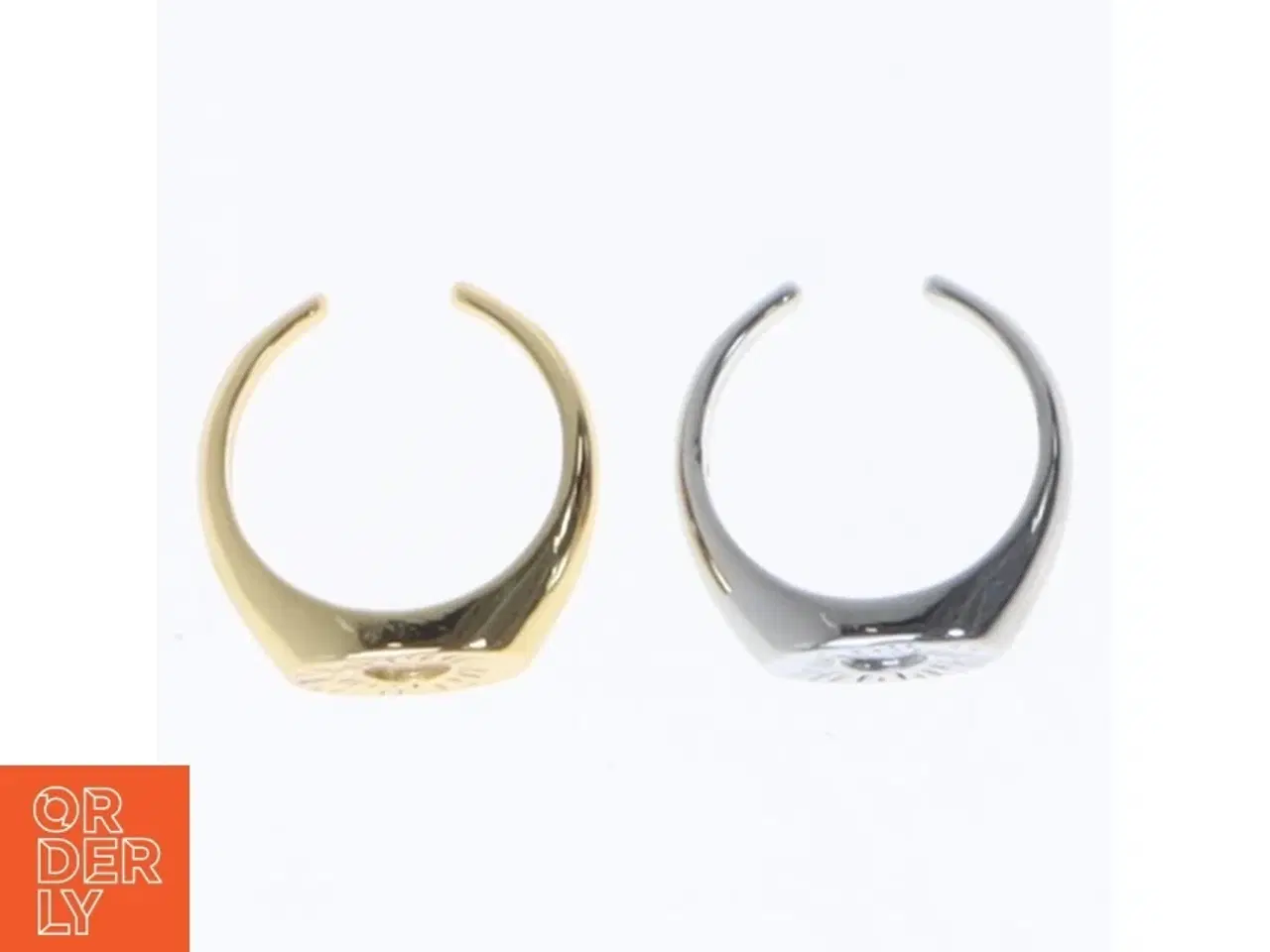 Billede 2 - To signetringe med cirkelmønster (str. 52. millimeter. 2 styk)