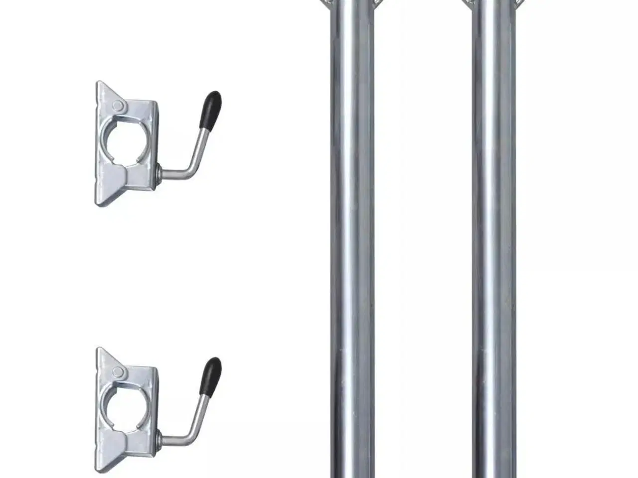 Billede 1 - 2 Støtterør med 2 splitklemmer til 48 mm støttehjul