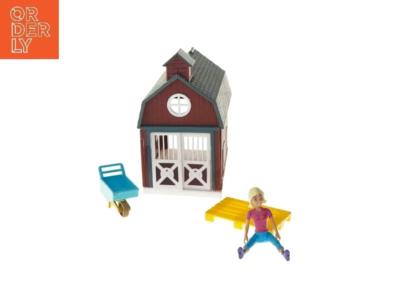 Billede 1 - Lege sæt med stald og figurer (str. 17x11 cm)