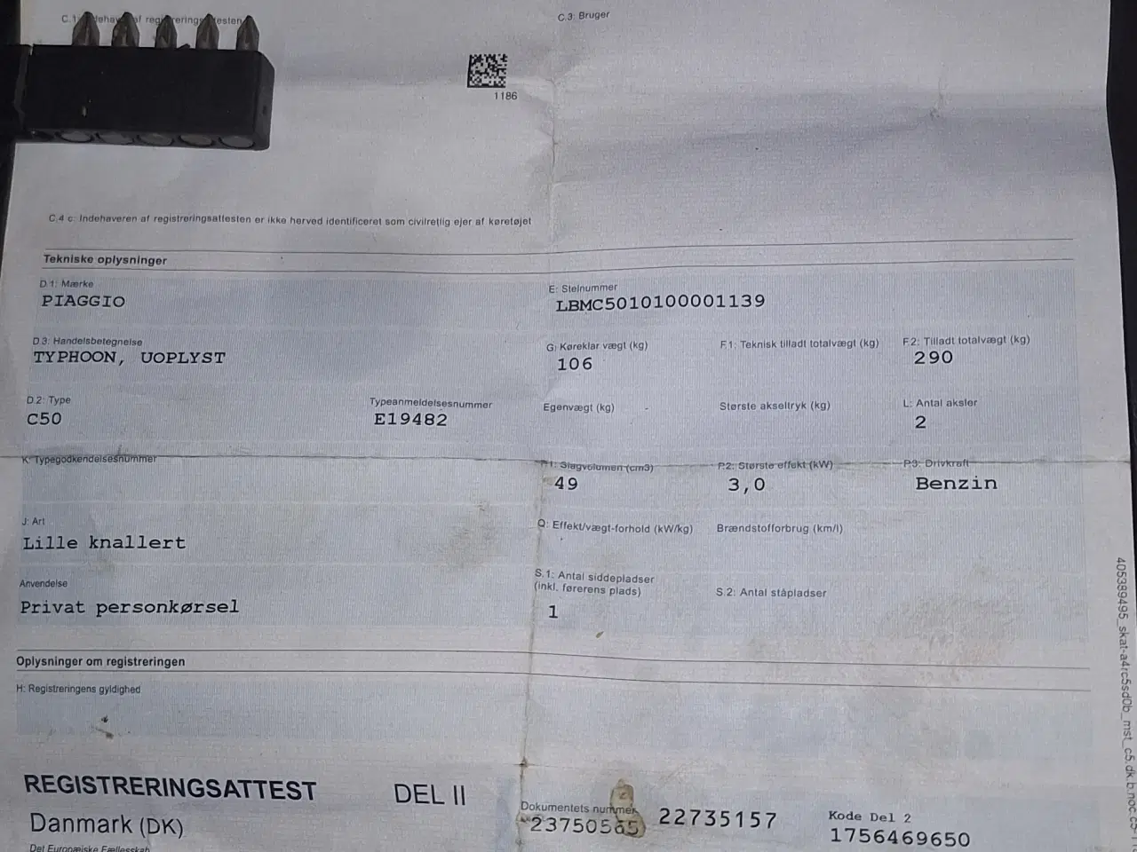 Billede 6 - Piaggio typhoon 30kmt 