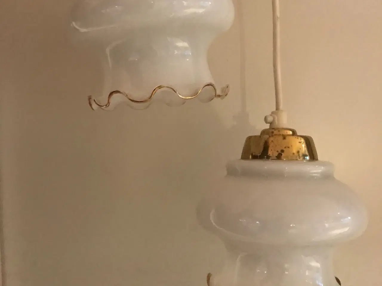 Billede 7 - Vintage lamper i messing og opaline