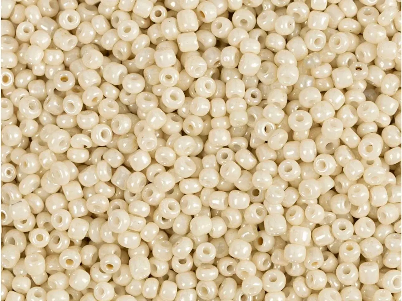 Billede 1 - Rocaiperler, diam. 1,7 mm, str. 15/0, hulstr. 0,5-0,8 mm, off white, 25g/ 1 pk.
