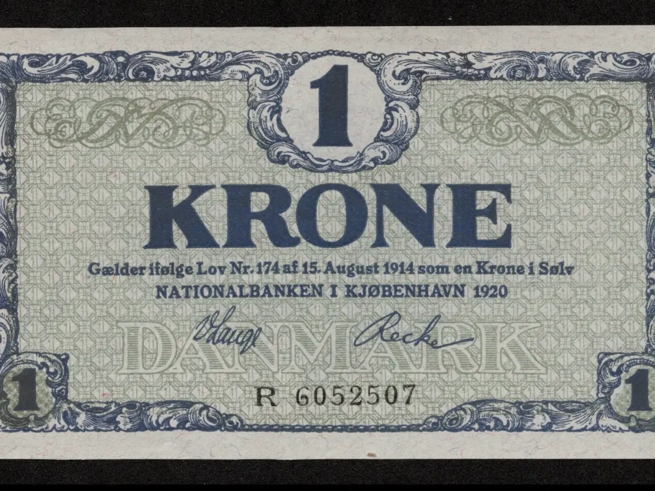 Billede 1 - 1 kr seddel 1920 R