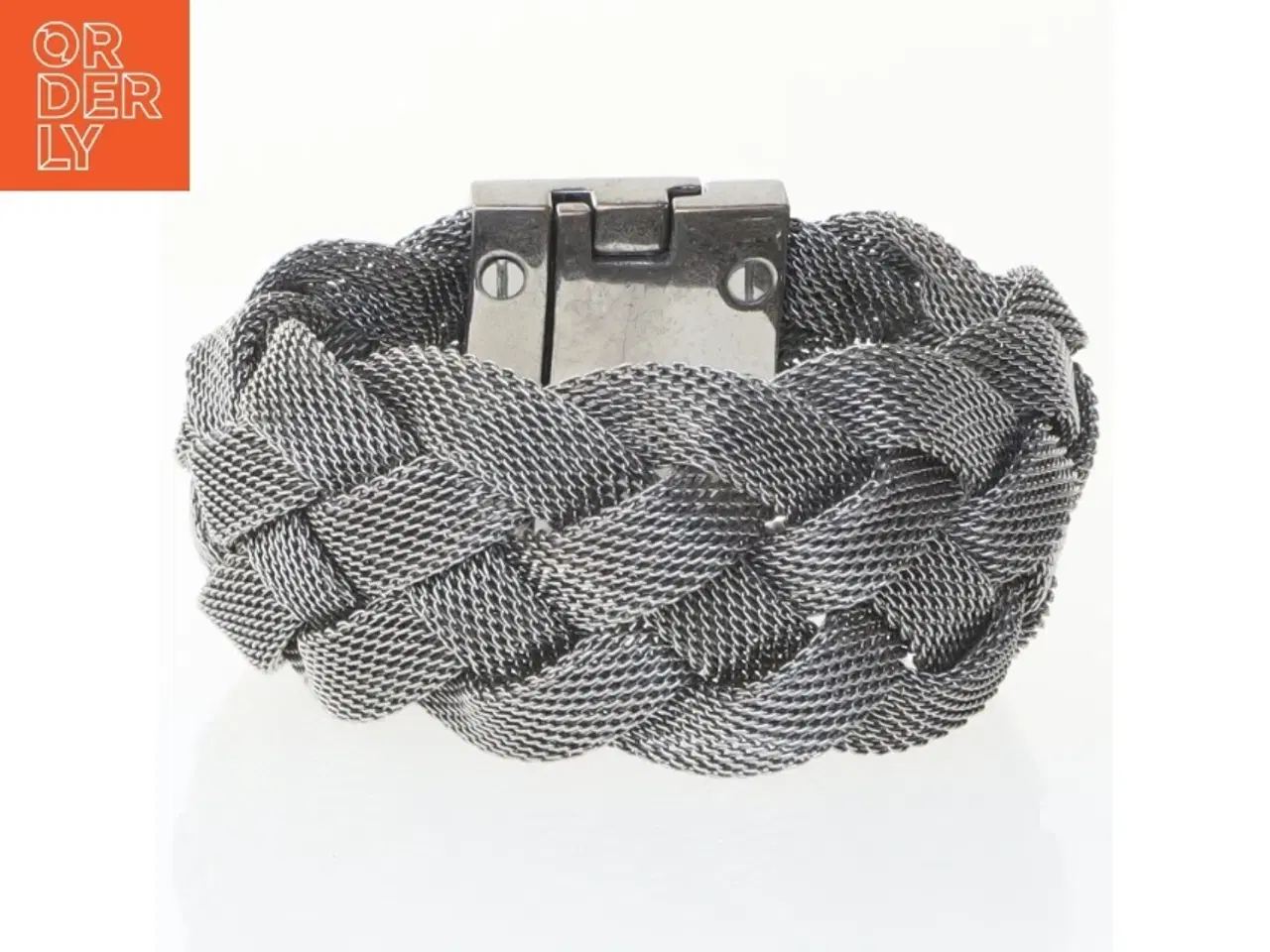 Billede 1 - Flettet sølvfarvet armbånd fra Dyrberg Kern (str. 20,5 cm)