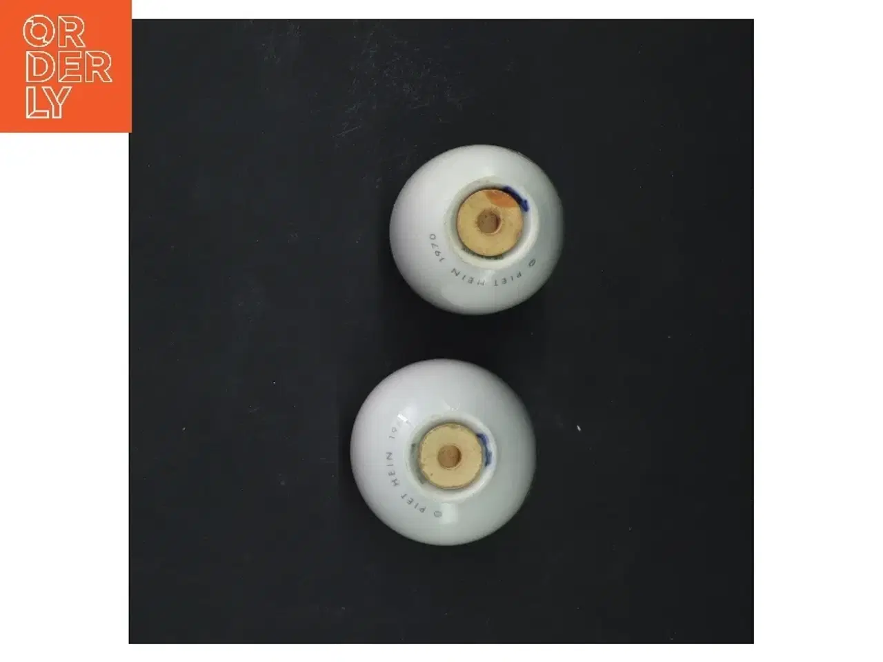 Billede 3 - Piet Hein Salt og pebersæt i porcelæn (vintage) (str. 5 og 7 cm)