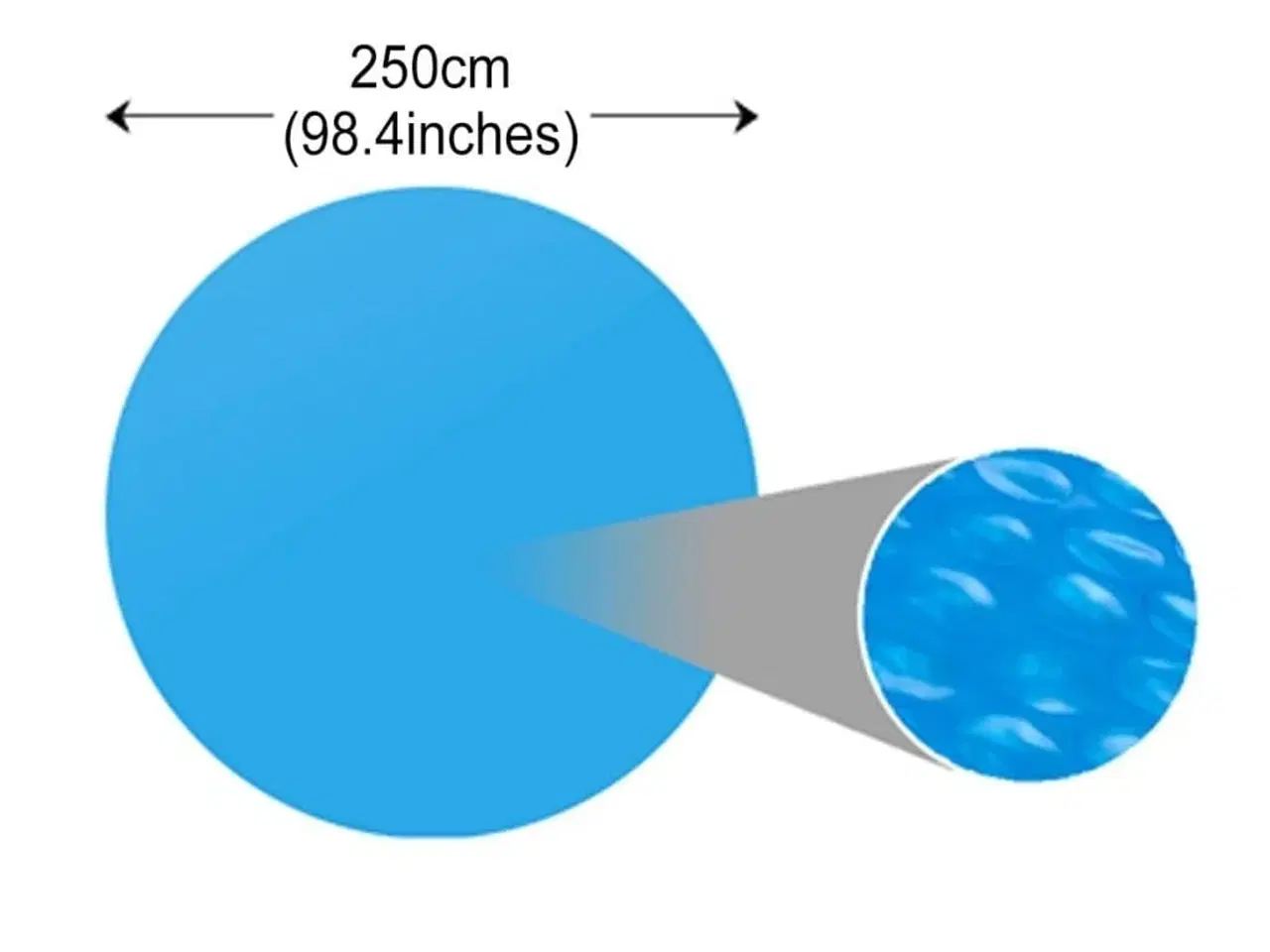 Billede 3 - Flydende soldrevet PE-poolovertræk rund 250 cm blå