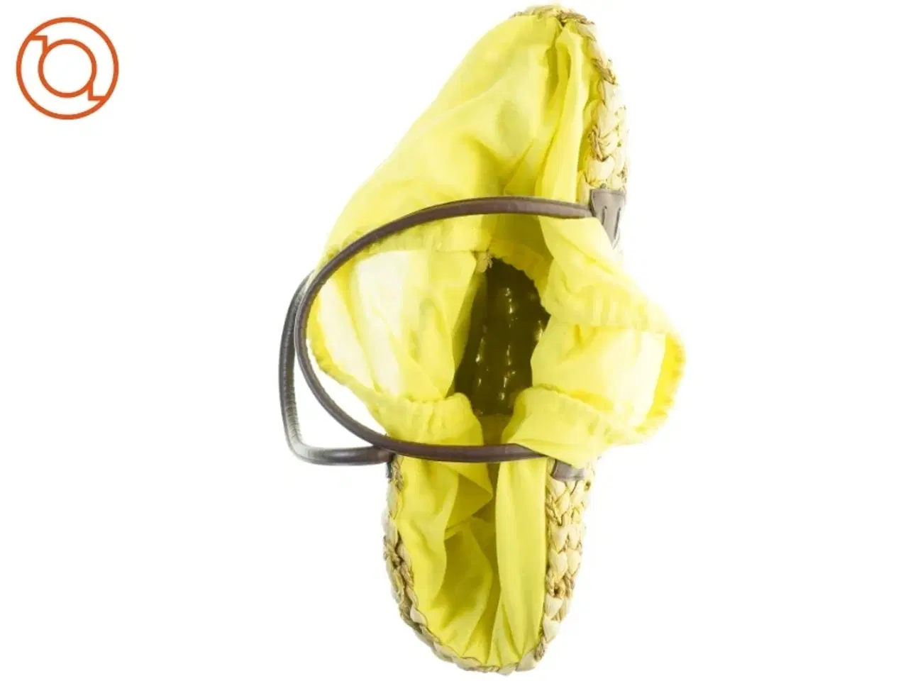 Billede 3 - Gul flettet strandtaske (str. 55 x 52 x 21 cm)