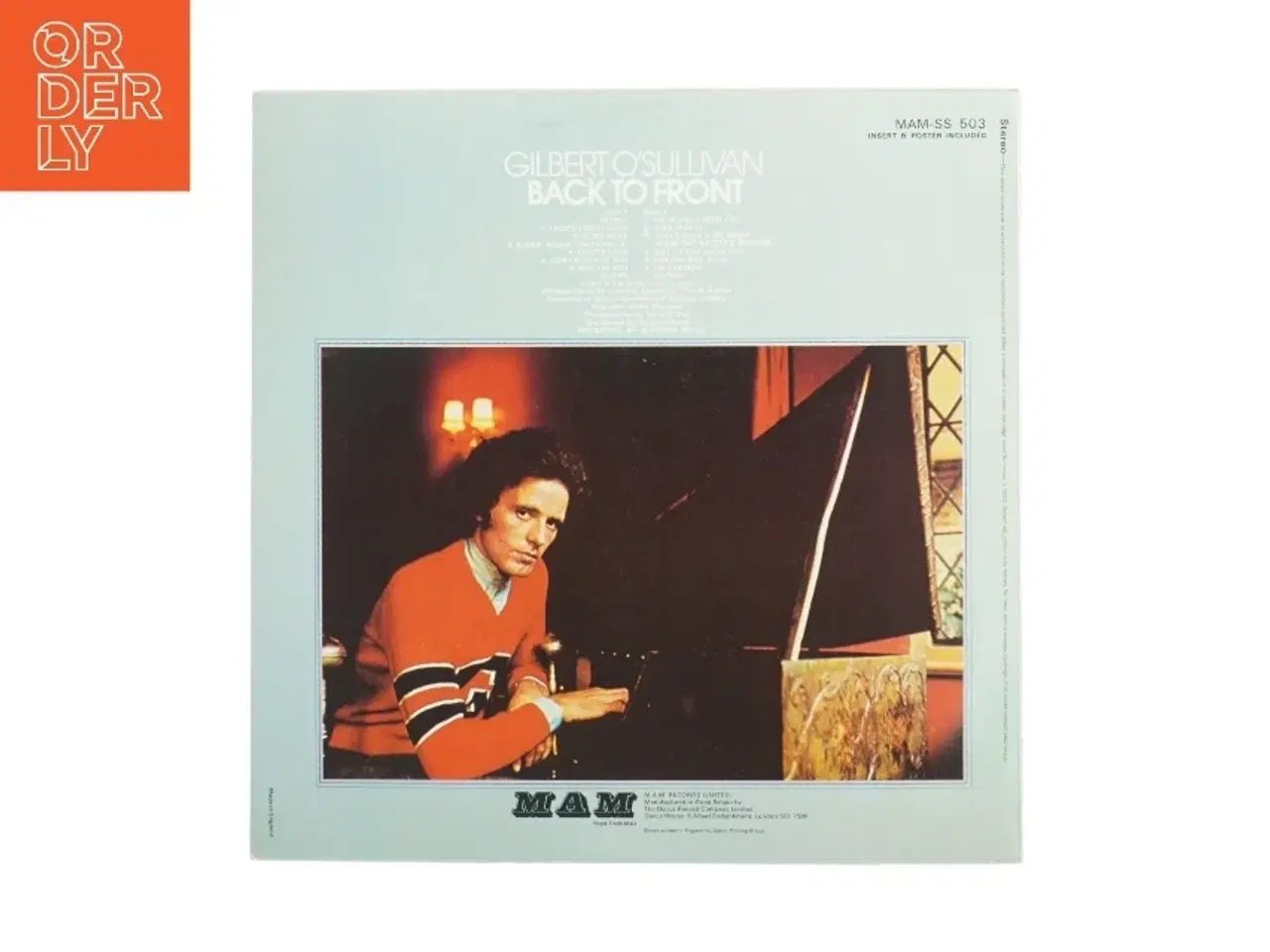 Billede 2 - Gilbert O&#39;Sullivan - Back to Front Vinyl LP fra MAM Records (str. 31 x 31 cm)