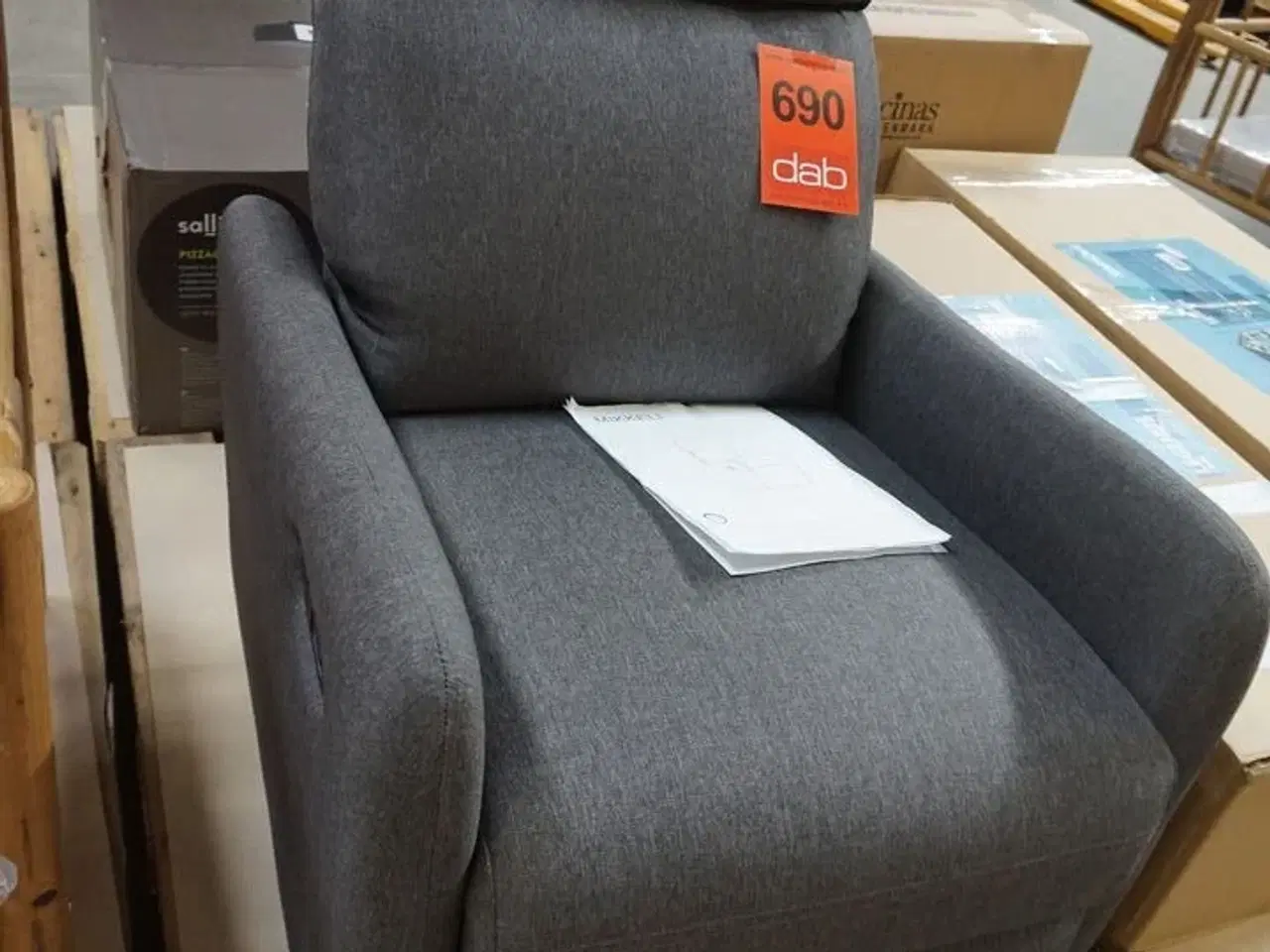 Billede 4 - Mikkeli lænestol med drej/vip- mørkegrå