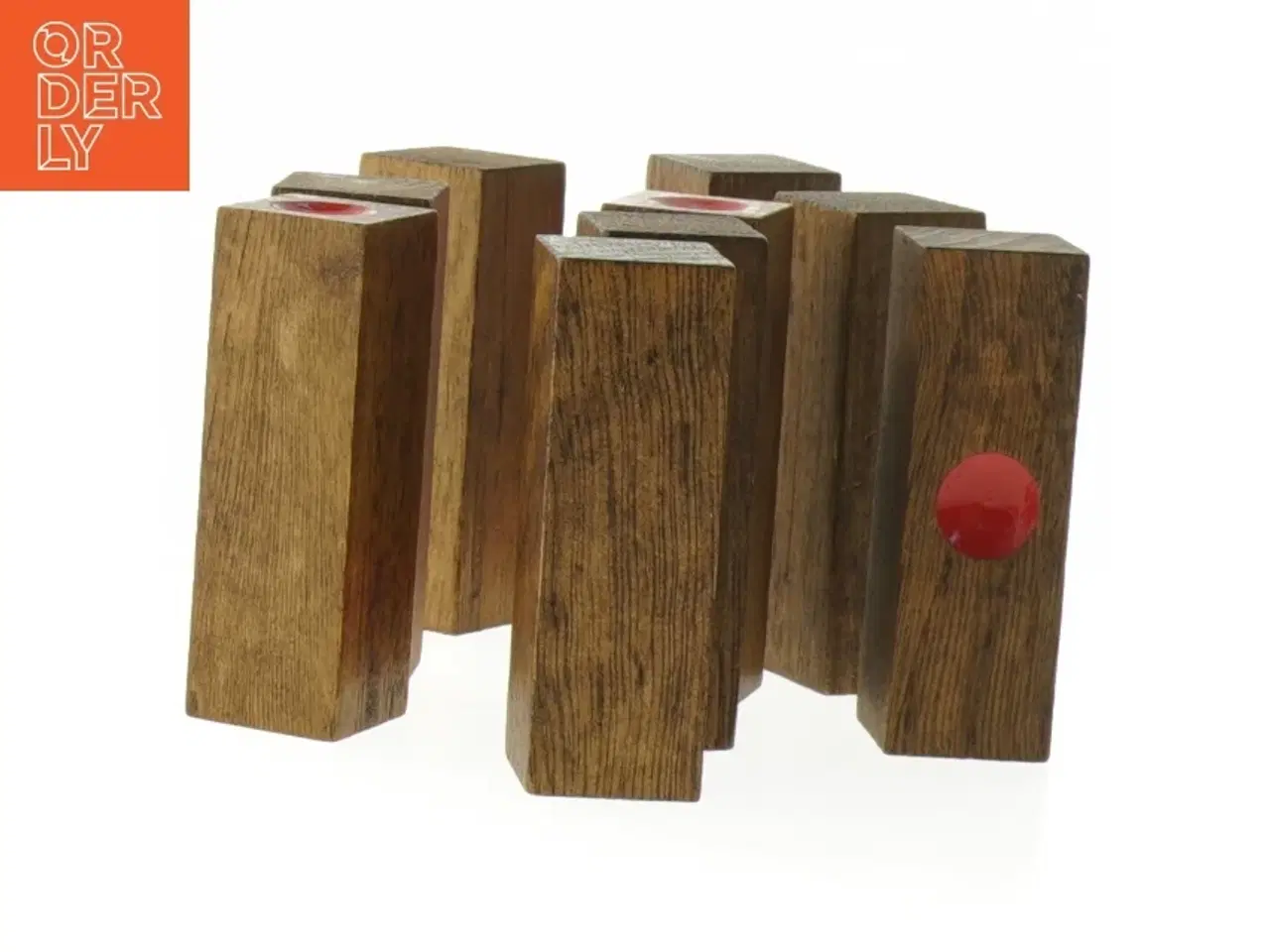 Billede 2 - Mindgame Træklodser med røde prikker (str. 9 stk 7,5x2,5 cm)