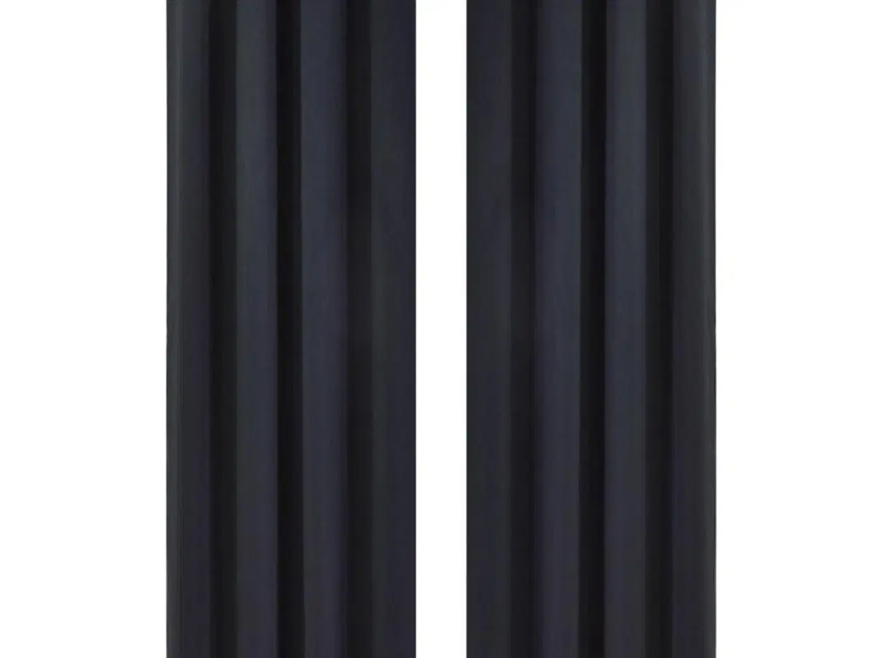 Billede 1 - Mørklægningsgardiner 2 stk. med metalsnøreringe 135x175 cm sort