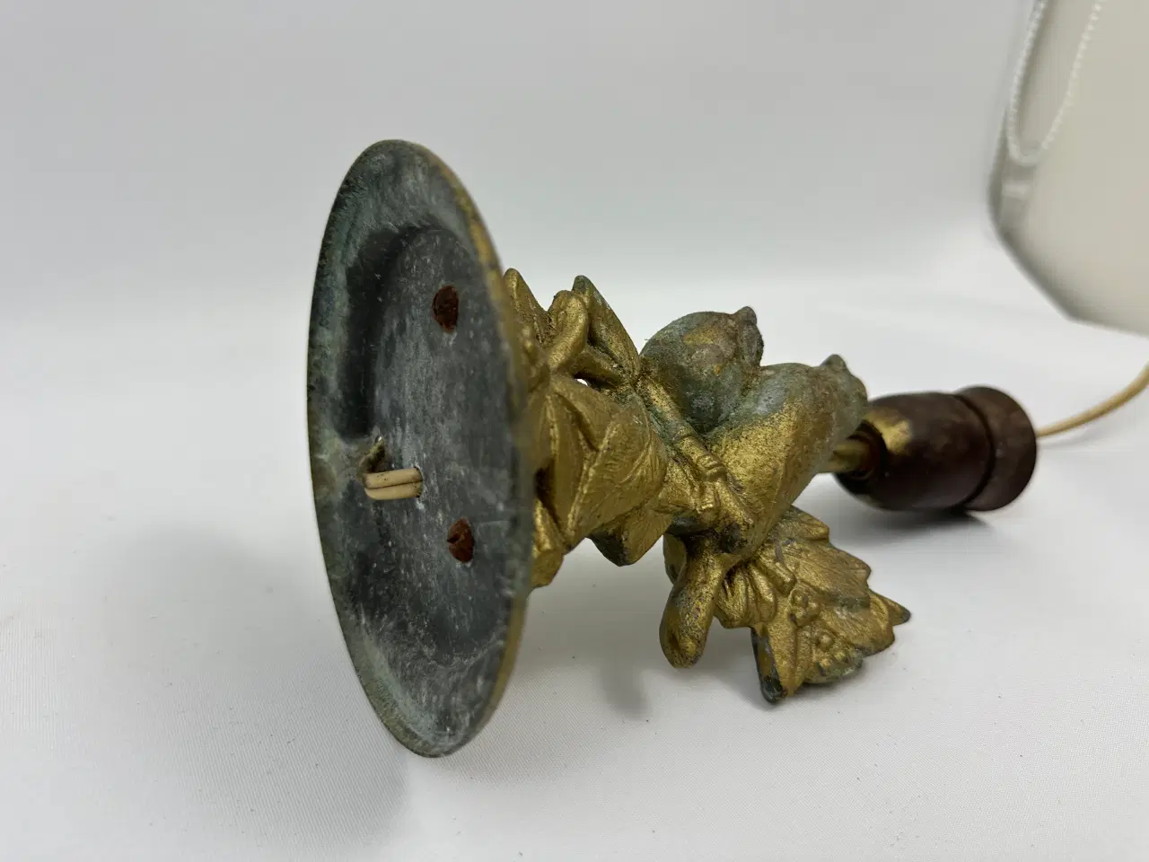 Billede 8 - Vintage lampefod med fugle ornameneter