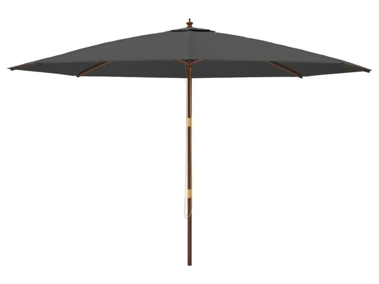 Billede 3 - Haveparasol med træstang 400x273 cm antracitgrå