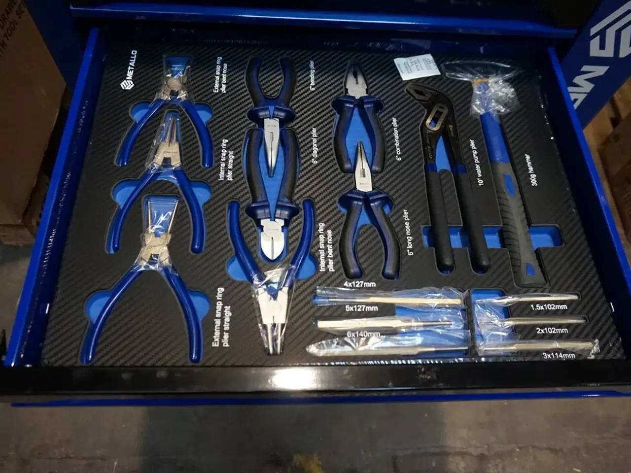 Billede 5 - Metallo Værktøjsvogn XXL med værktøj og 8 skuffer og sideskab