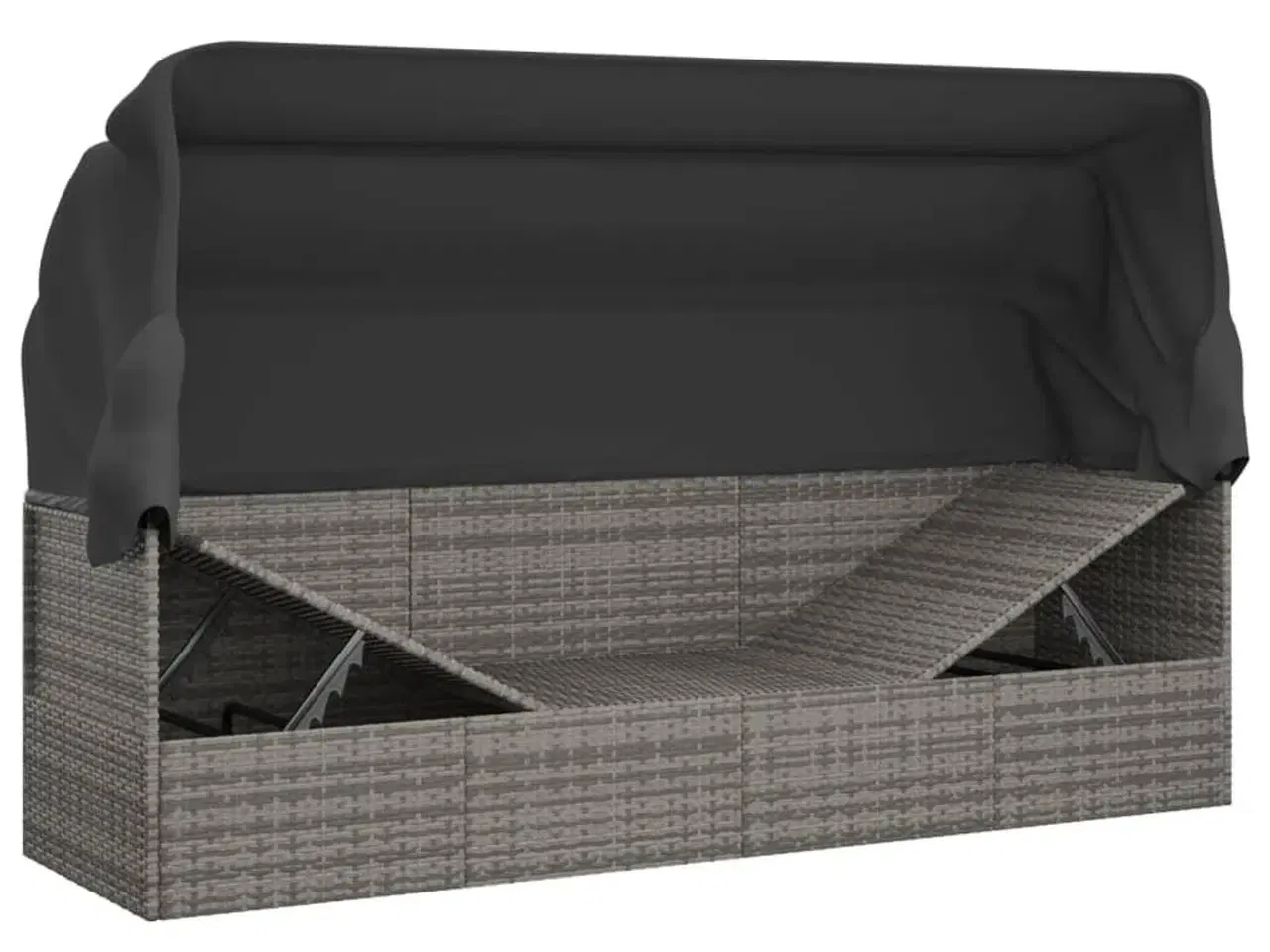 Billede 9 - Udendørs loungesofa med tag og hynder polyrattan Grøn