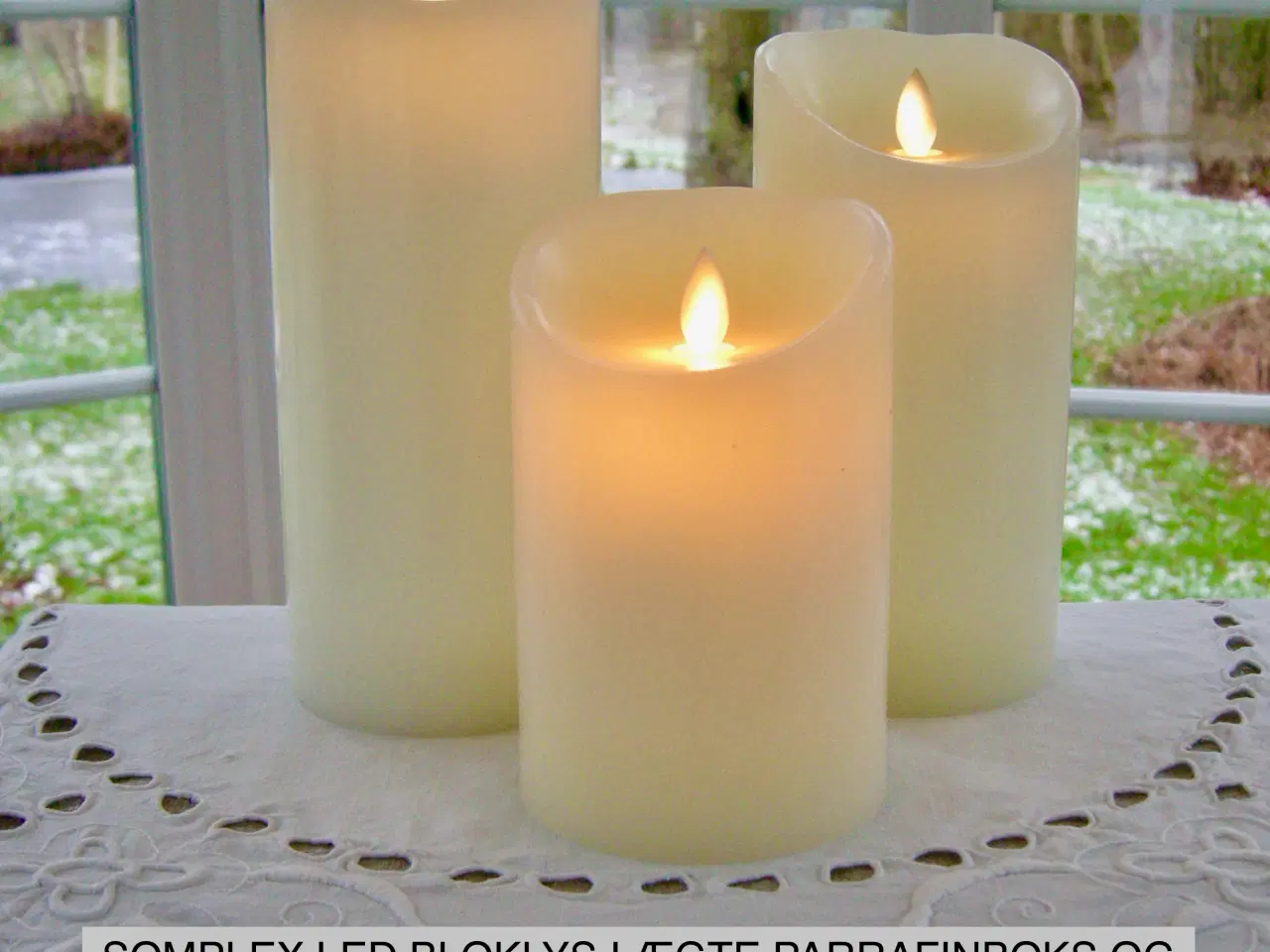 Billede 3 - SOMPEX LED stearinlys, Bloklys, Bevægelig flamme