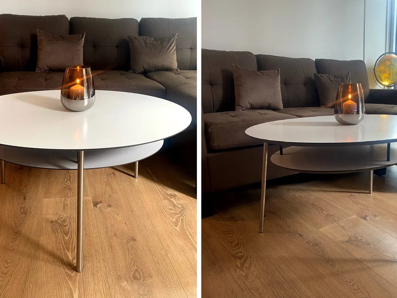 Billede 3 - * Ovalt sofabord i hvid laminat