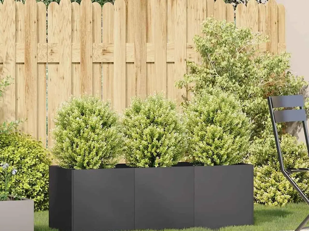 Billede 3 - Plantekasse sort 120x40x40 cm koldvalset stål