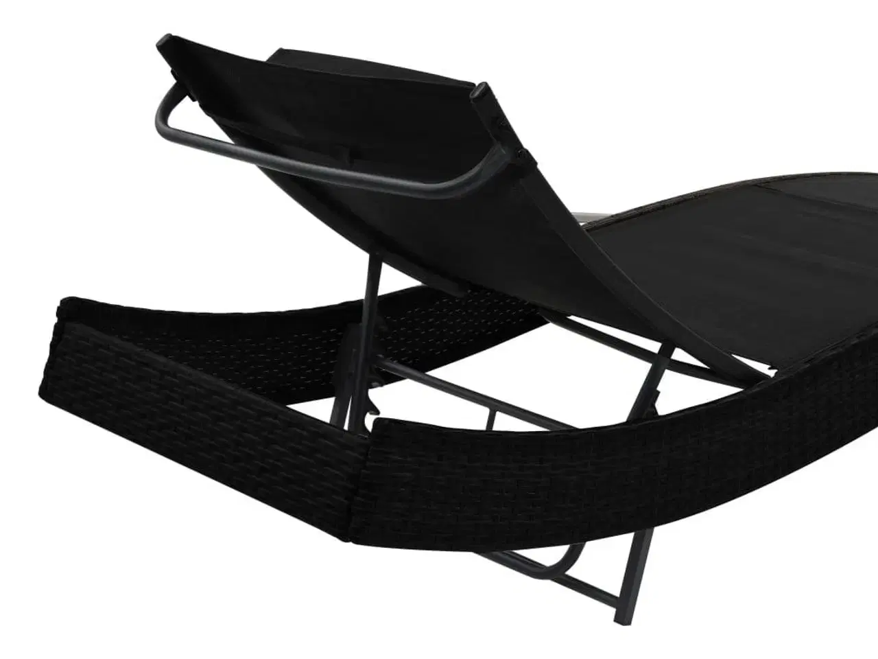 Billede 7 - Liggestole 2 stk. med bord polyrattan og textilene sort
