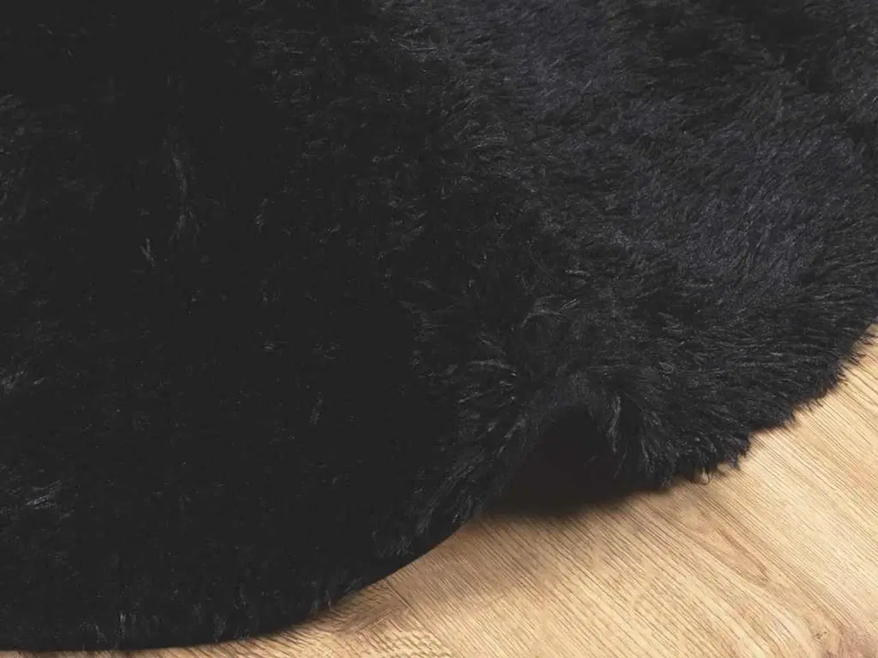 Billede 5 - Shaggy gulvtæppe NAVARRA 100x100 cm høje luv polyester sort