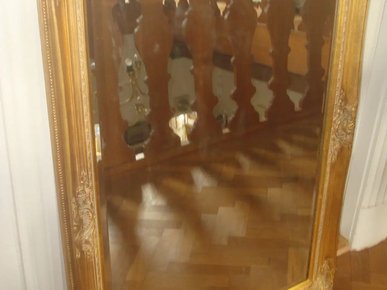 Billede 1 - Stort spejl- skøn ramme og slebet kant på spejlet