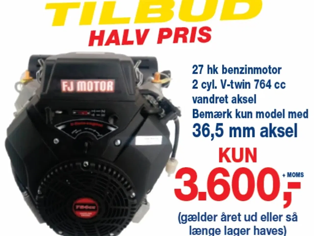 Billede 3 - TILBUD halv prisNY 27 Hk benzinmotor