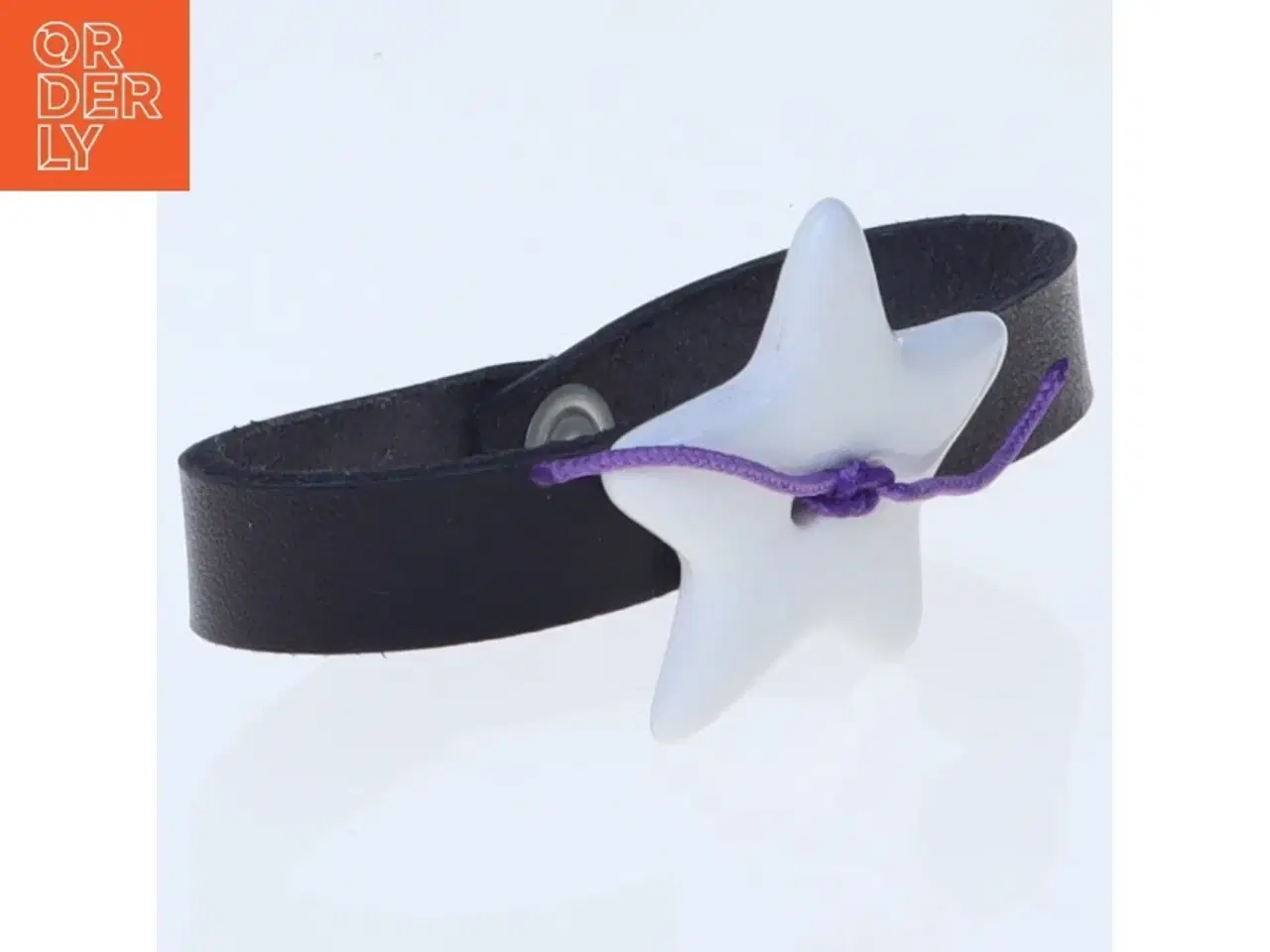 Billede 6 - Louise Kragh læderarmbån med porcelænsstjerne fra Louise Kragh (str. Ø 5 cm)