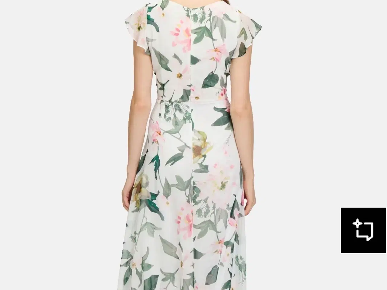 Billede 3 - Blomstret buksedragt med slæb