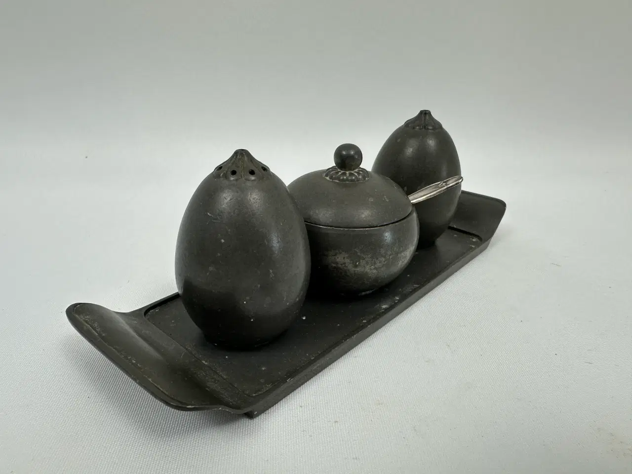 Billede 5 - Just Andersen, platmenage / Salt, Pebber, Kar