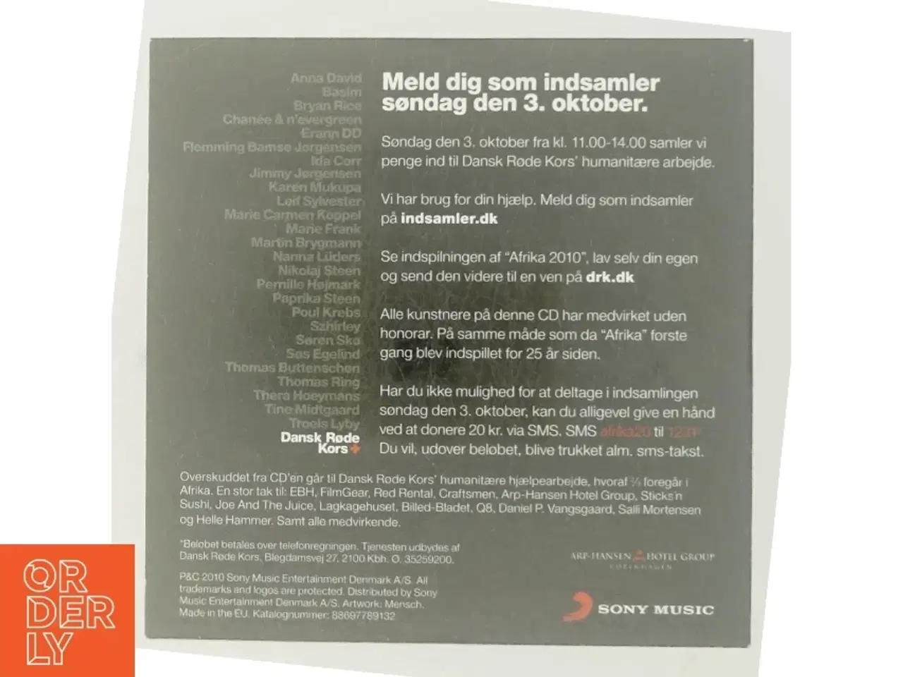 Billede 3 - CD - Afrika 2010 til fordel for Dansk Røde Kors fra Sony Music Entertainment Denmark