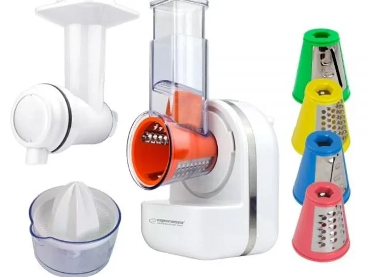 Billede 2 - Foodprocessor elektrisk rivejern – Esperanza EKM027, hvid