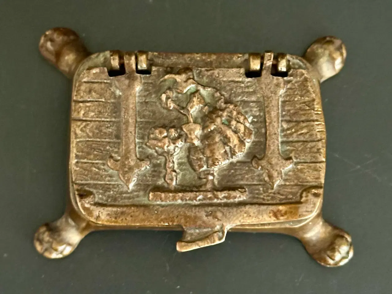 Billede 7 - To små antikke æsker af messing og bronze