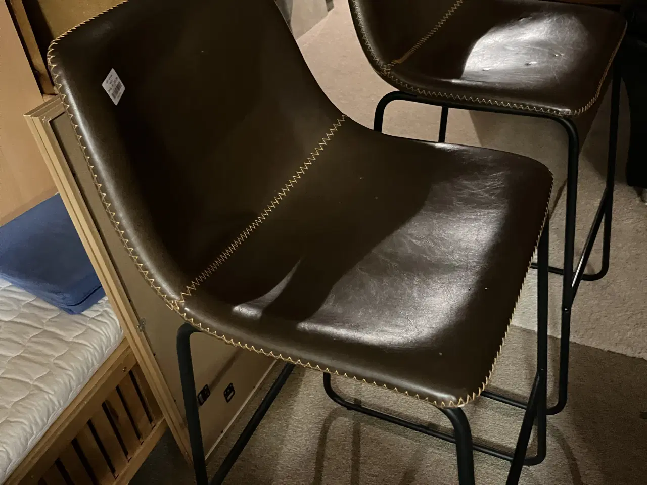 Billede 2 - Barstole med lækre lædersæder