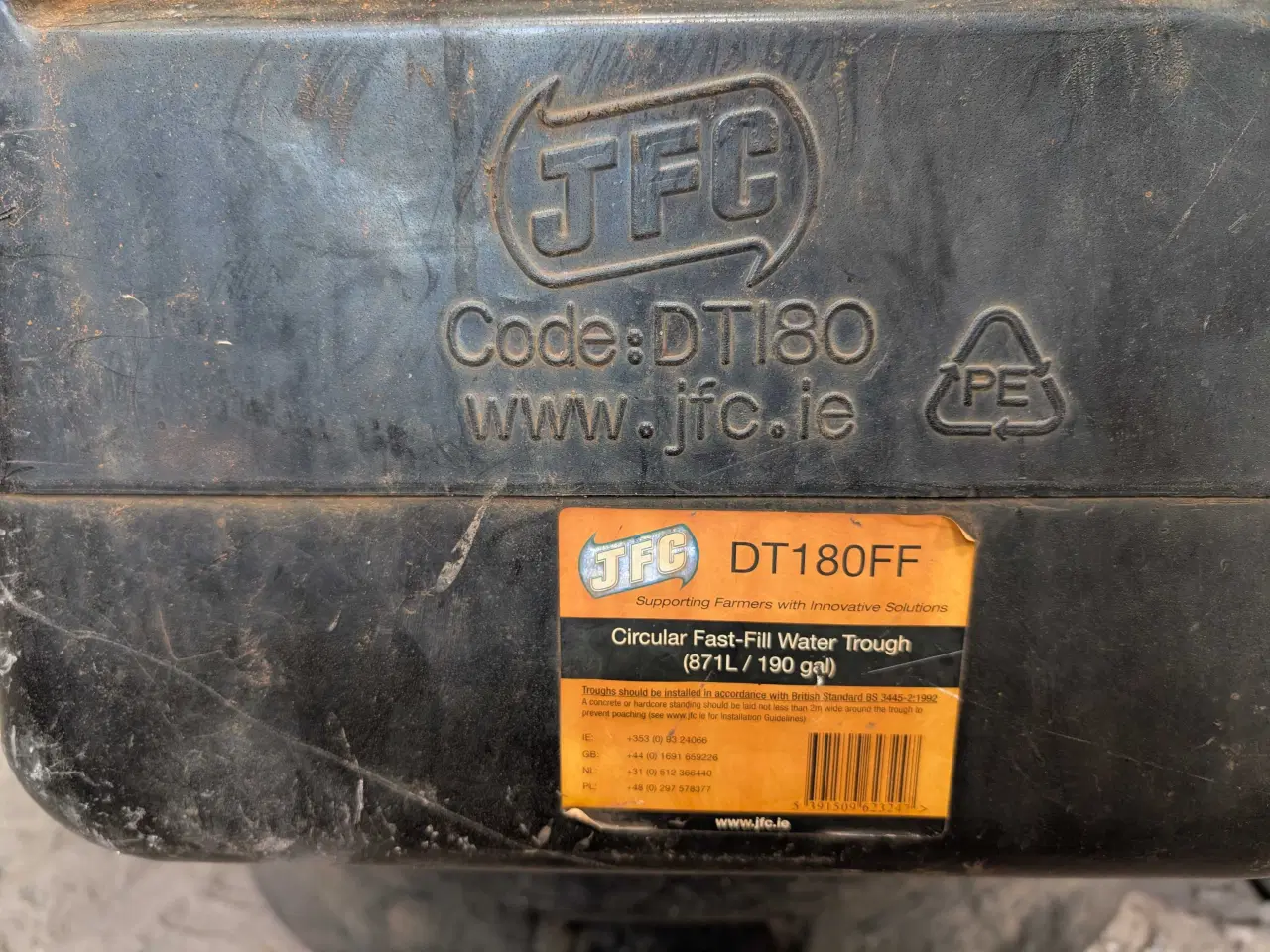 Billede 1 - Plast vandtrug JFC 871 l med svømmer 