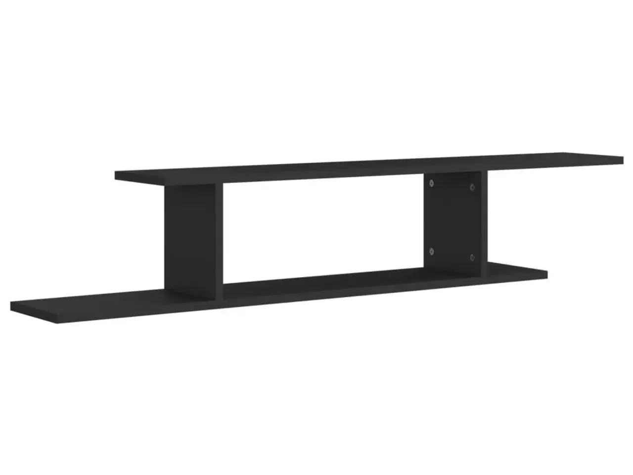 Billede 2 - Væghængt tv-hylde 125x18x23 cm konstrueret træ sort