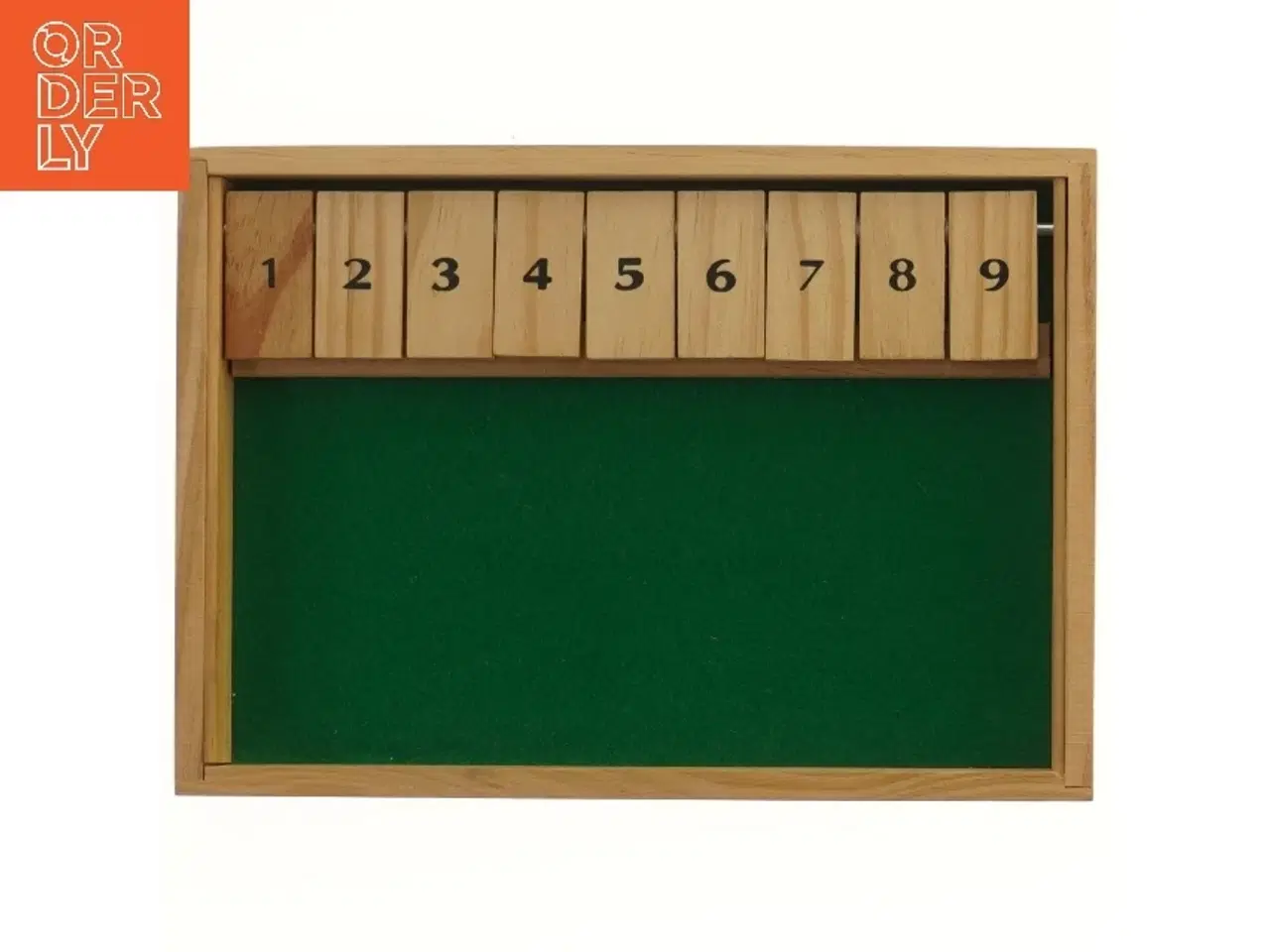 Billede 1 - Træ spilbræt med nummererede fliser (str. 27,5x19 cm)