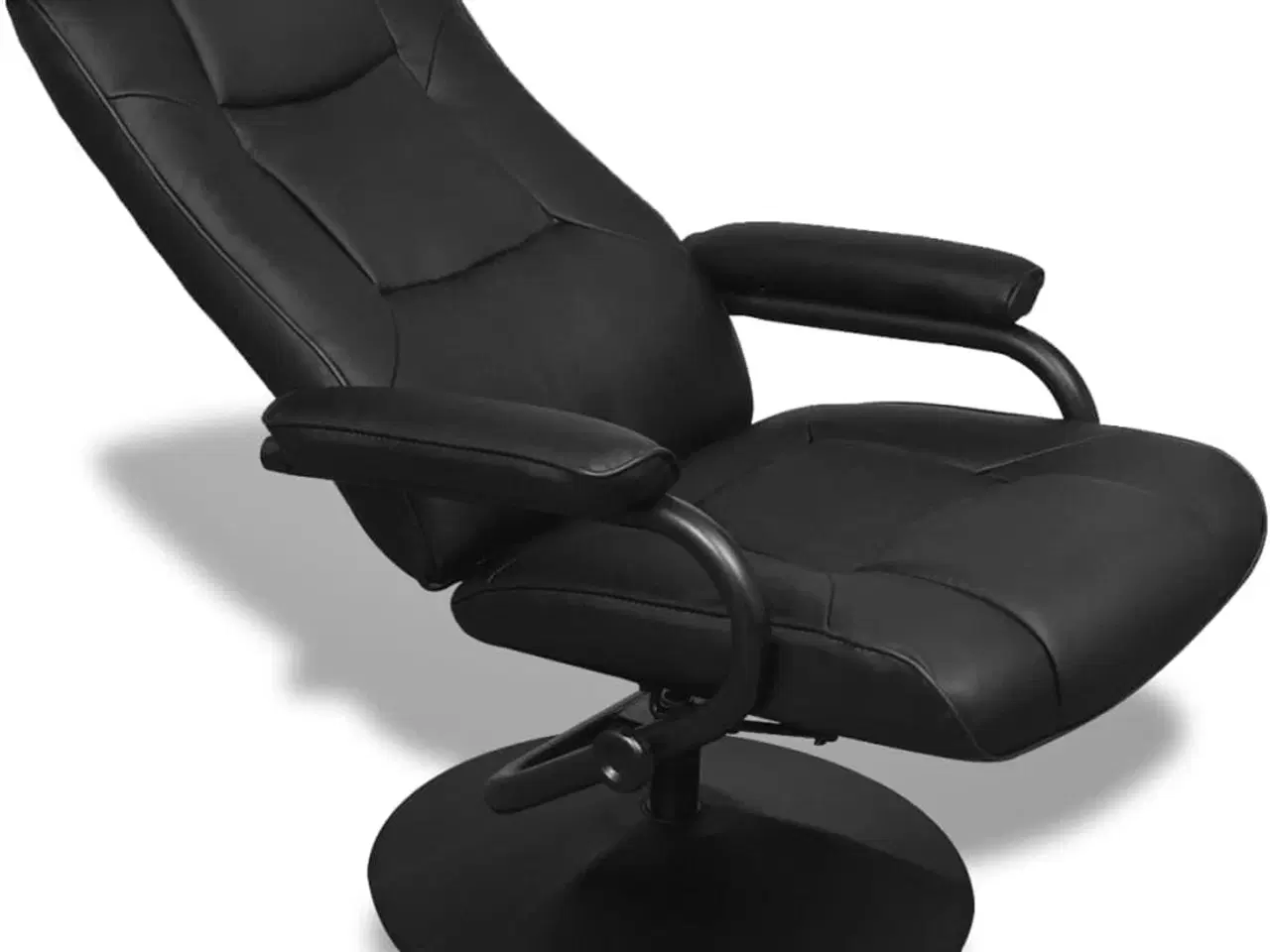 Billede 5 - Tv-stol med fodskammel sort kunstlæder