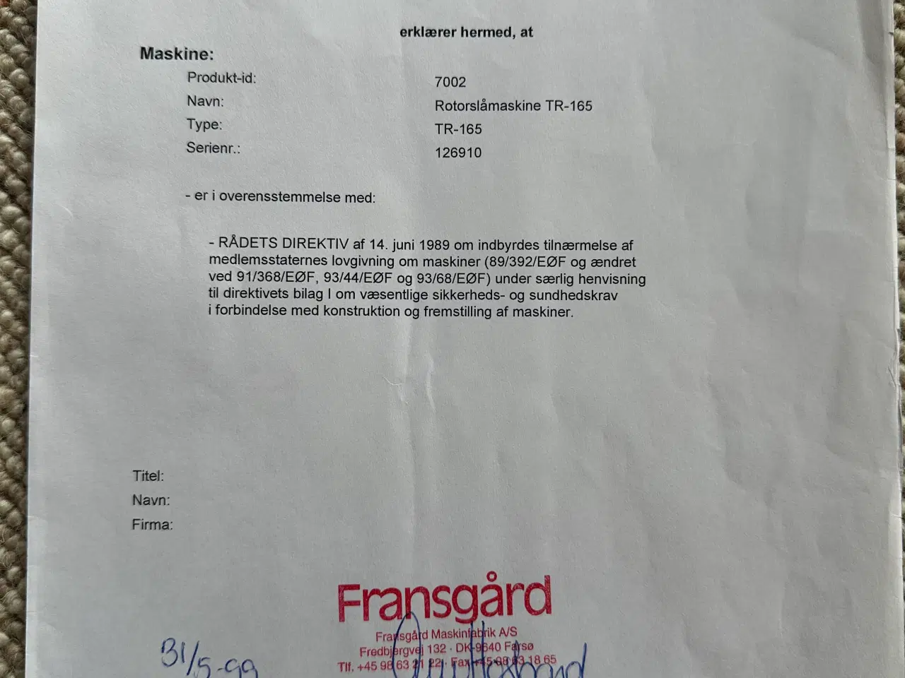 Billede 4 - Fransgård TR 165
