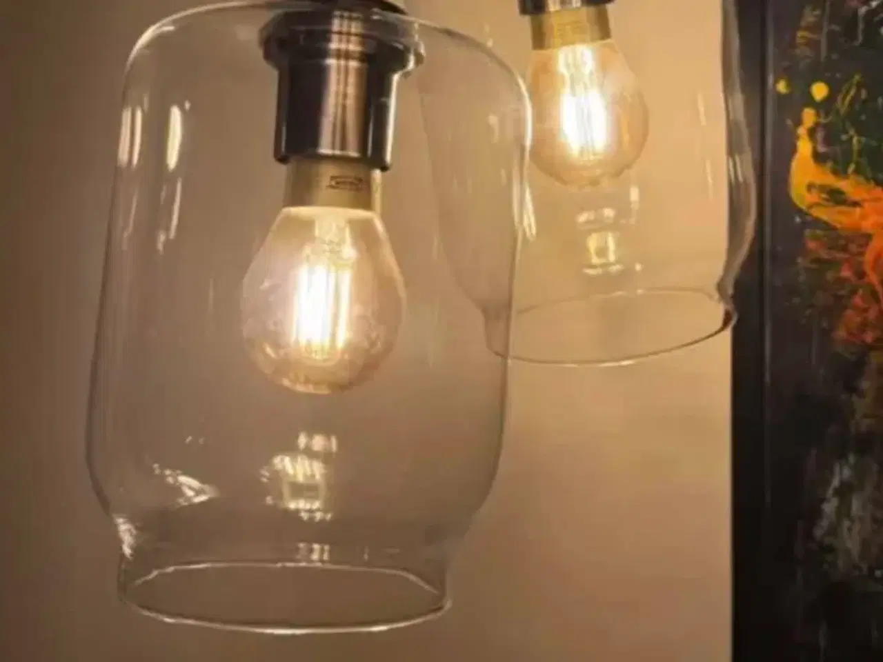 Billede 4 - 2 stk home made glaslamper