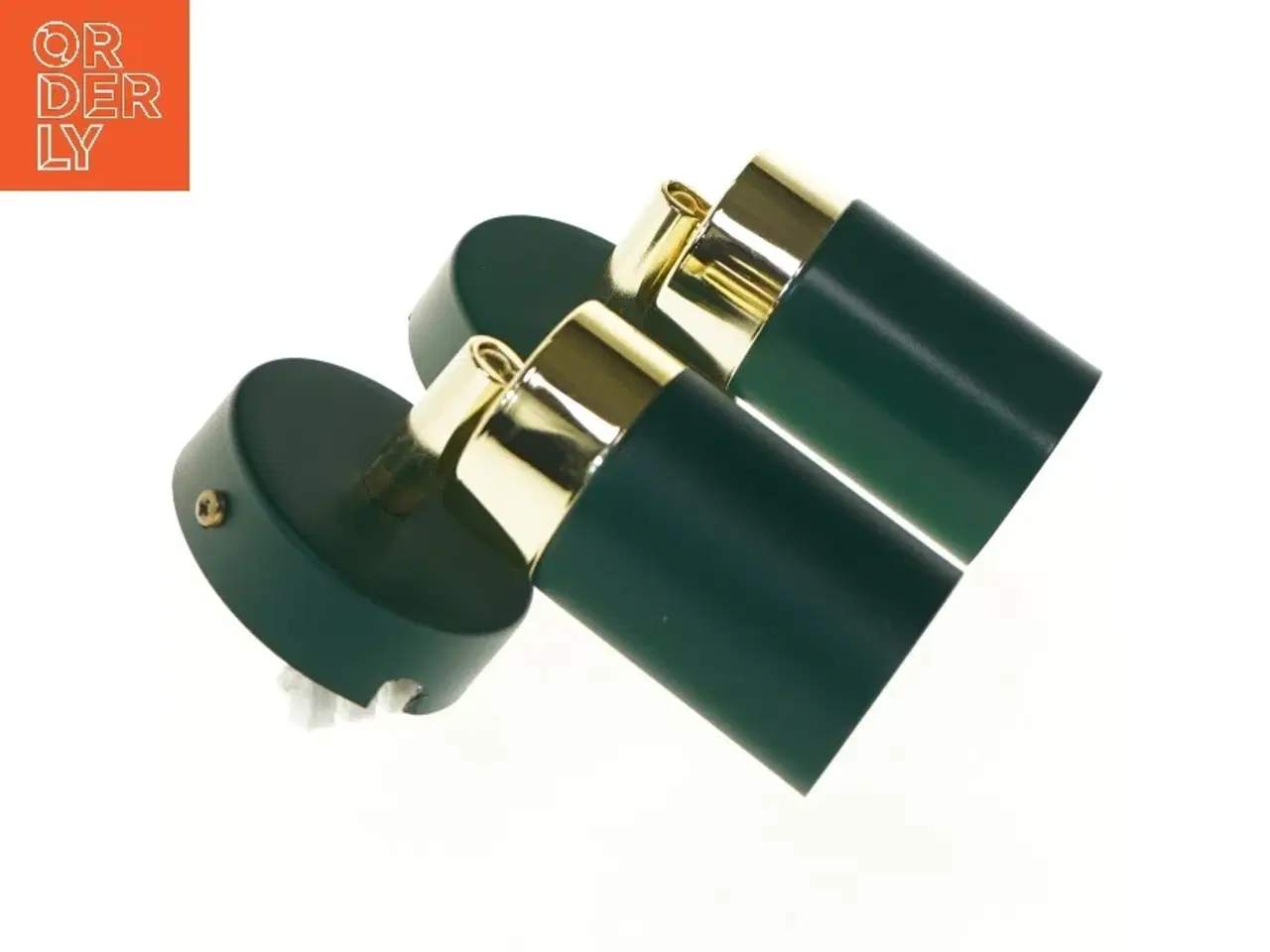 Billede 1 - Grønne væglamper med guld (str. 15 cm)