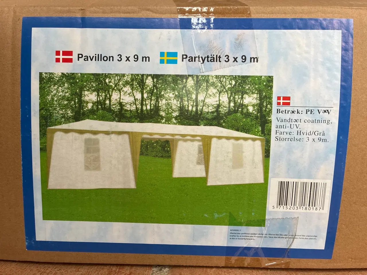Billede 1 - Helt nyt partytelt 3x9m