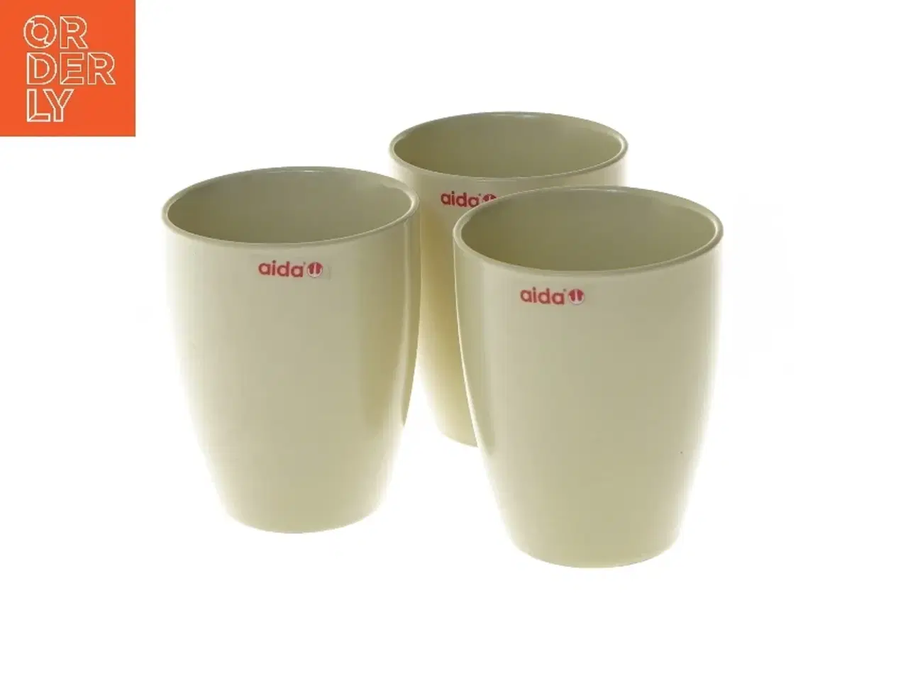 Billede 1 - Sæt af 3 beige kopper fra Aida fra Aida (str. Ø 8,5x10,5 cm)