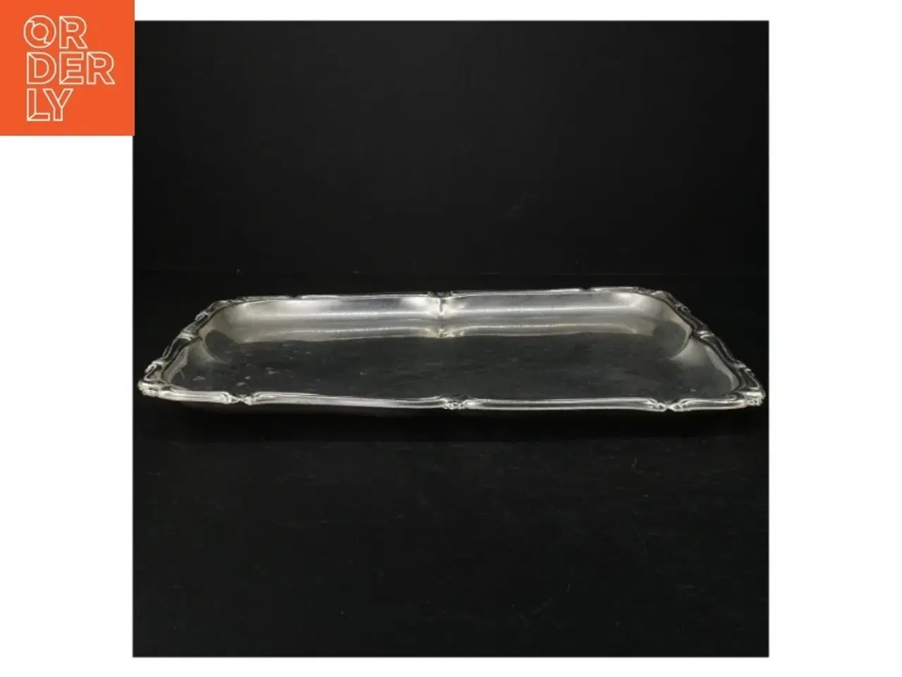 Billede 1 - Sølvfarvet serveringsbakke (str. 35 x. 27 cm)