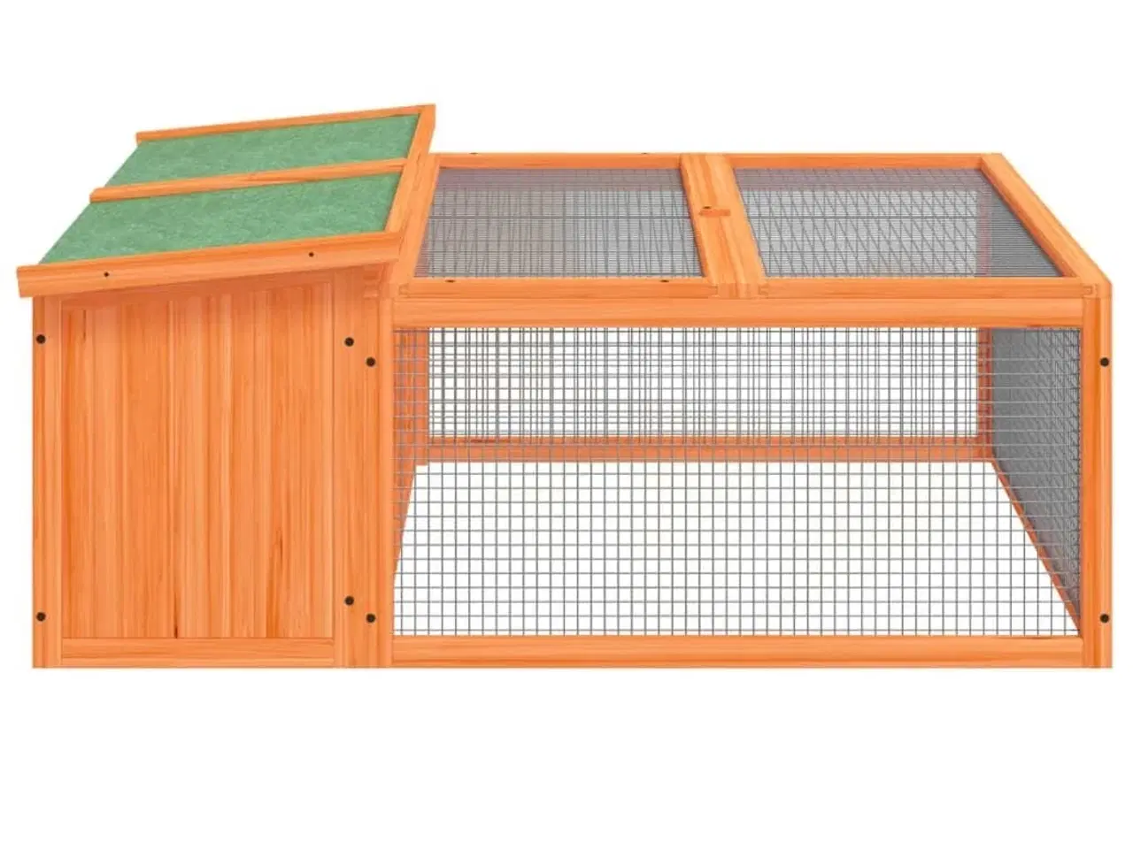 Billede 5 - Kaninbur 117,5x97x47,5 cm massivt fyrretræ brun