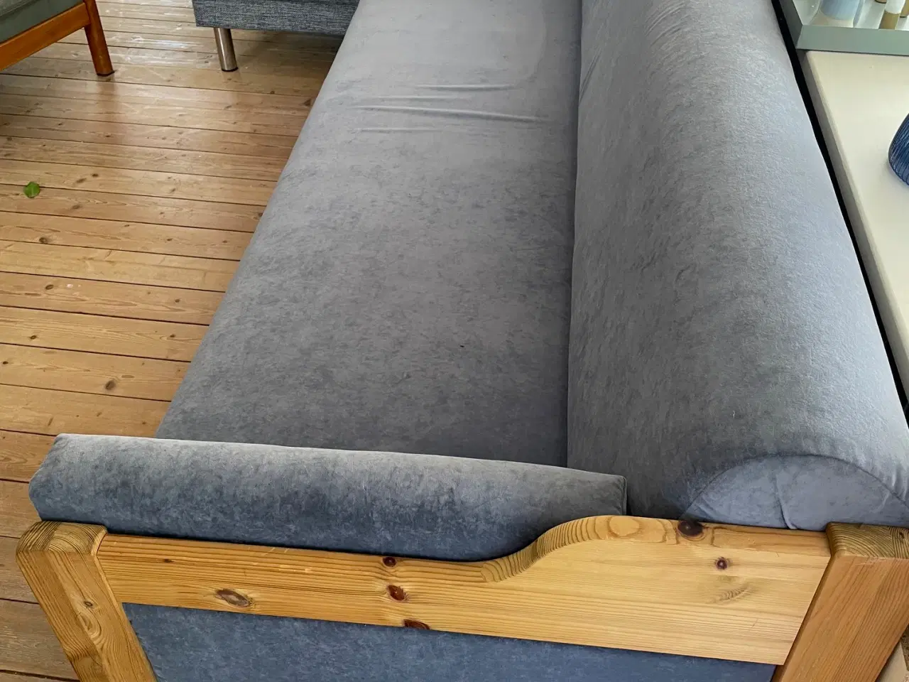 Billede 4 - Sovesofa med blåt alcantara stof