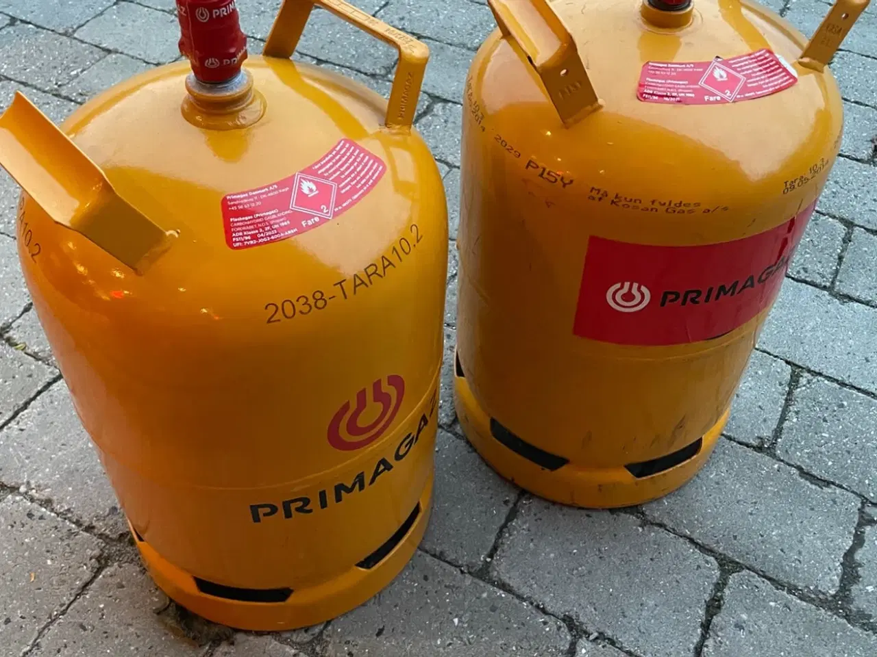 Billede 1 - 11 kg gul stål gasflasker