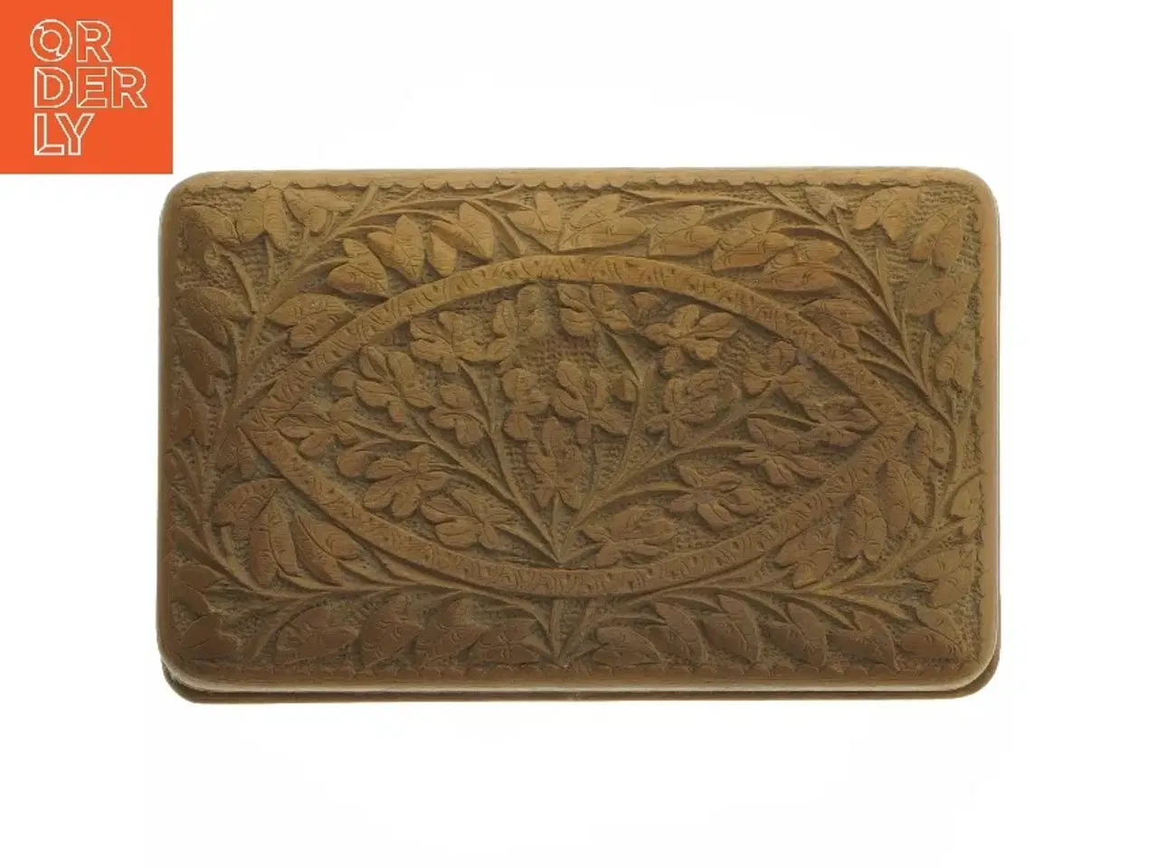 Billede 1 - Trææske med graveringer (str. 21x13x5 cm)